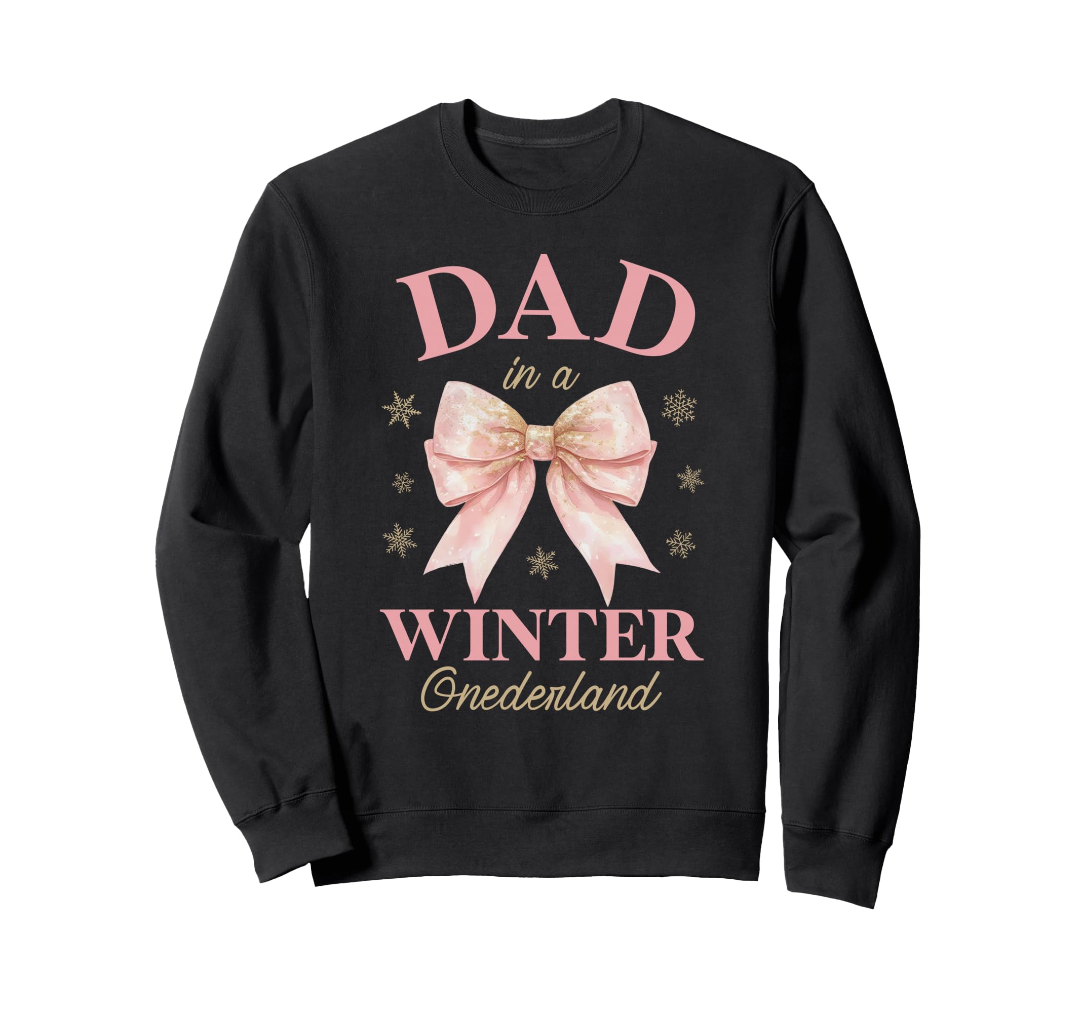 Dad Winter Onederland Birthday Bow Sweatshirt - Fun Novelty Design Unisex - T-Shirt, Sweatshirt, Hoodie