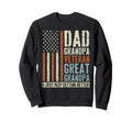 Dad Grandpa Veteran Great Grandpa Sweatshirt - Aesthetic Graphic Men Women - T-Shirt, Sweatshirt, Hoodie