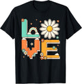 Cute Pixel Art 60s 70s Style Hippie Outfit Love Daisy - Adult & Kids T-Shirts, Sweatshirts & Hoodies apparel design preview 1
