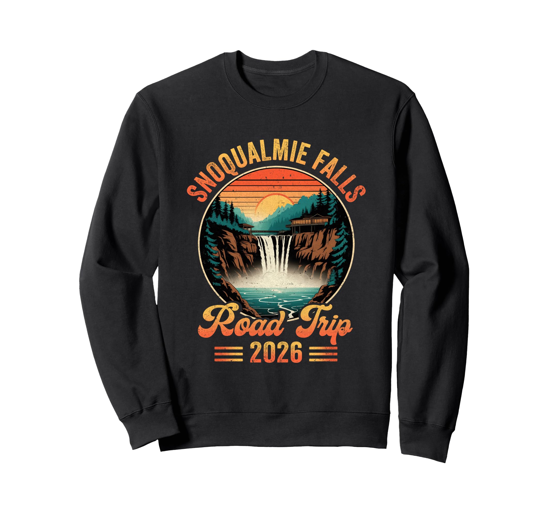 Snoqualmie Falls Road Trip 2026 Sweatshirt - Trendy Graphic Men Women - T-Shirt, Sweatshirt, Hoodie