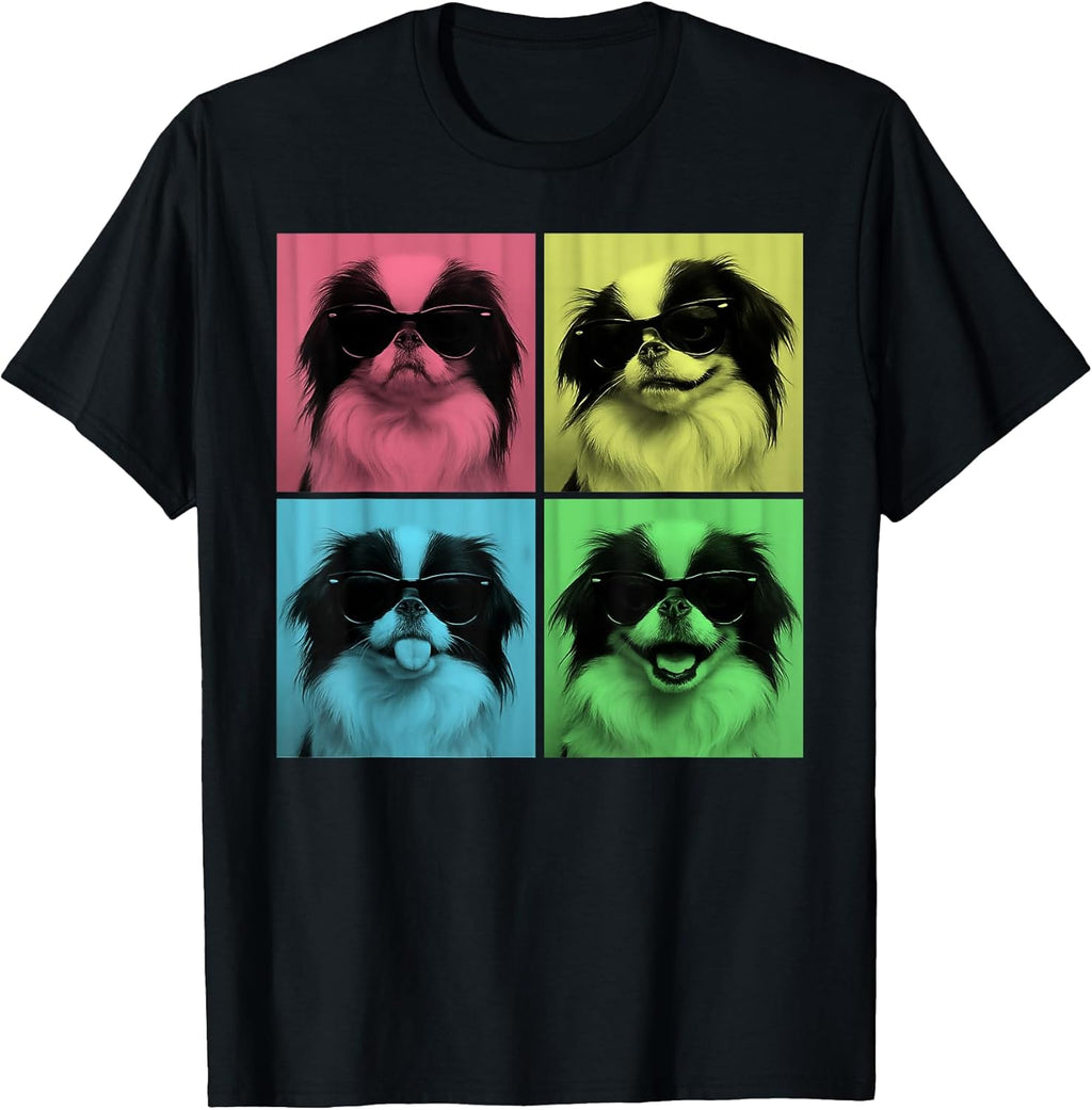 Japanese Chin Pop Art Funny Dog Lover Photo Booth Men - Adult & Kids T-Shirts, Sweatshirts & Hoodies apparel design preview 1