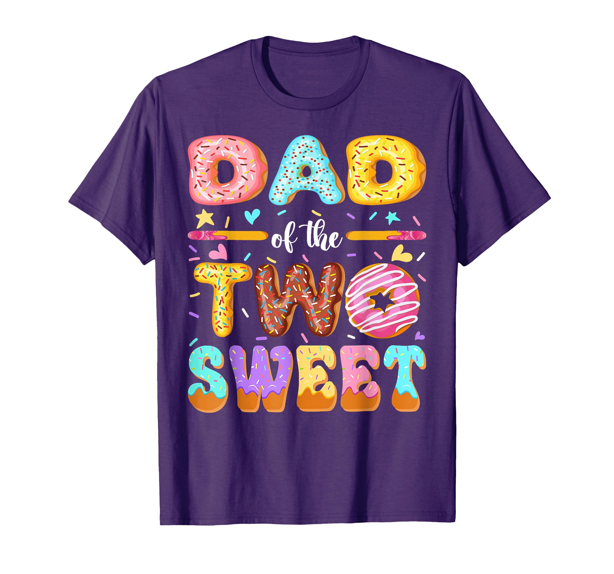 Dad Two Sweet 2Nd Birthday Donut T-Shirt - Aesthetic Graphic Men Women - T-Shirt, Sweatshirt, Hoodie