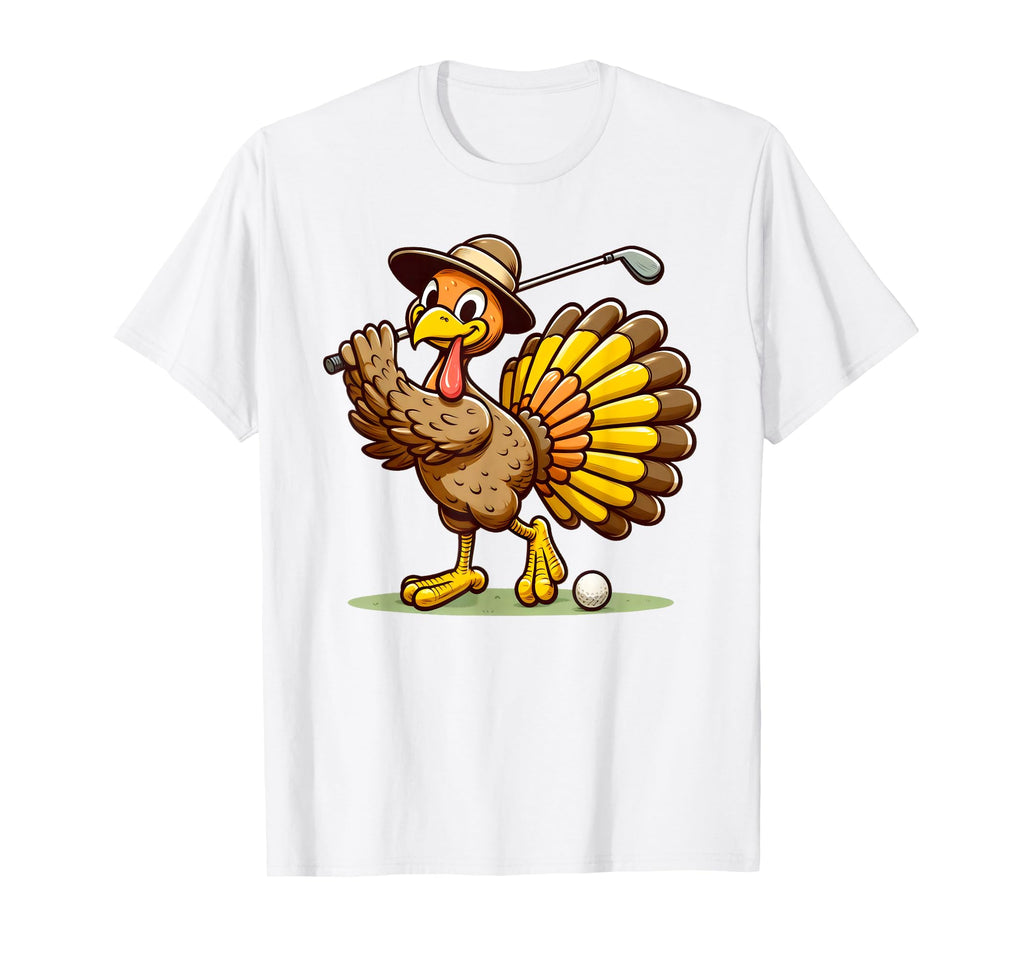 Turkey Golf Thanksgiving Golfer T-Shirt - Casual Everyday Wear Men Women - T-Shirt, Sweatshirt, Hoodie