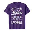 Just Who Loves Soccer And Lacrosse Gift T-Shirt - Trendy Graphic Unisex - T-Shirt, Sweatshirt, Hoodie