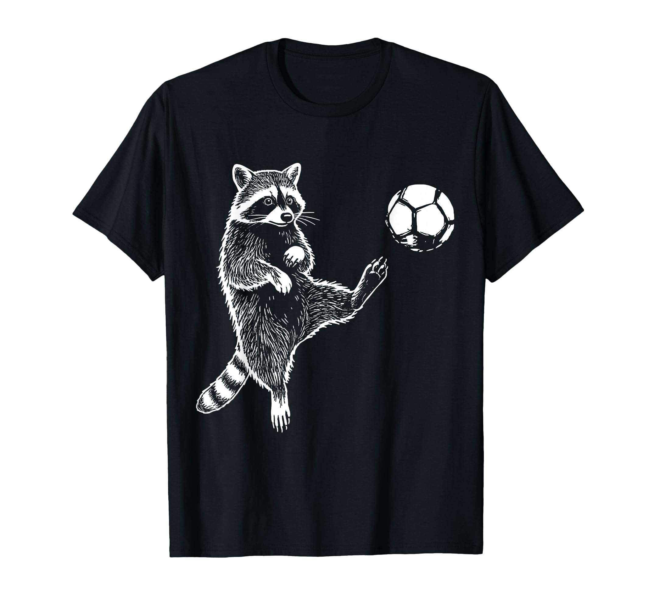 Funny Raccoon Soccer Balls Player Fan T-Shirt - Custom Art Print Unisex - T-Shirt, Sweatshirt, Hoodie