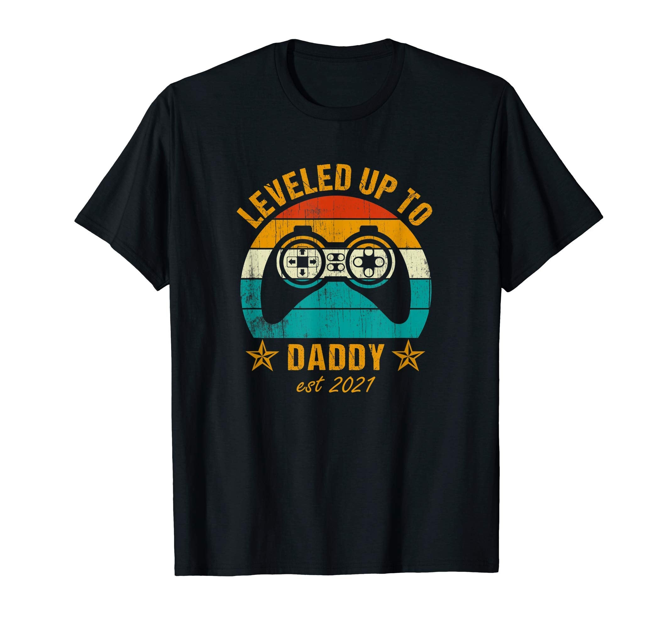 Mens Leveled Up To Daddy 2021 Promoted T-Shirt - Fun Novelty Design Unisex - T-Shirt, Sweatshirt, Hoodie