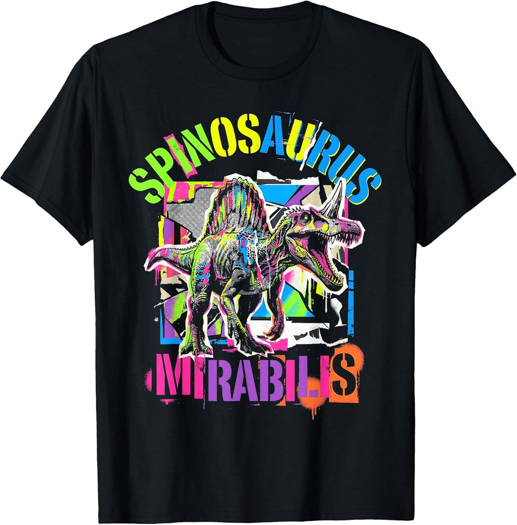 Spinosaurus Mirabilis Punk Rock Pop Art Dinosaur - Adult & Kids T-Shirts, Sweatshirts & Hoodies apparel design preview 1