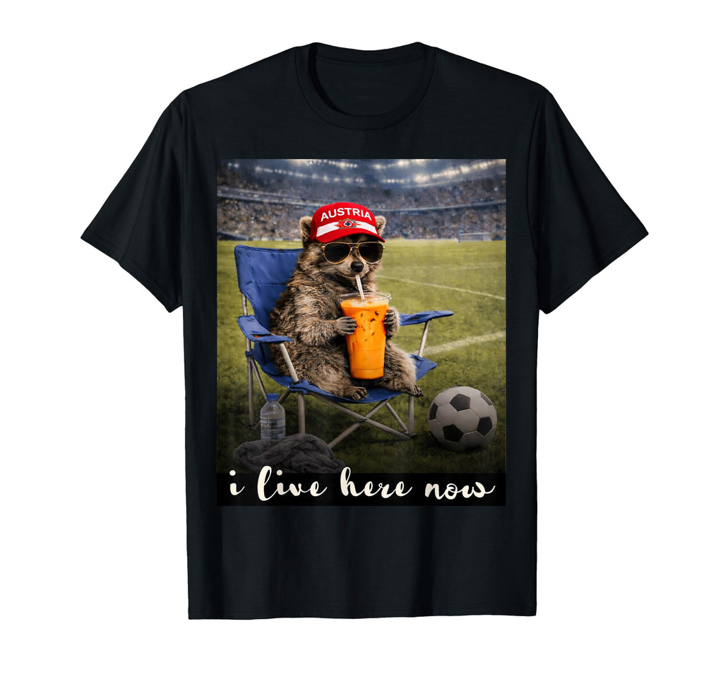 Funny Raccoon Austria Soccer Fan Futbol T-Shirt - Streetwear Style Unisex - T-Shirt, Sweatshirt, Hoodie