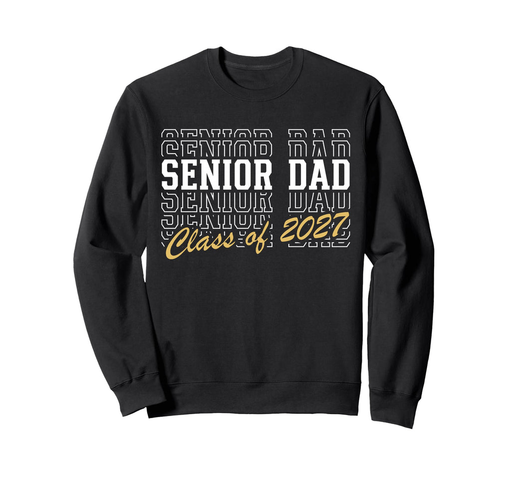 Senior Dad Class 2027 Striped Sweatshirt - Aesthetic Graphic for Adults - T-Shirt, Sweatshirt, Hoodie
