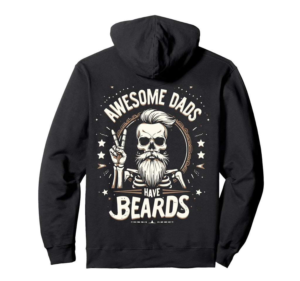 Bearded Skeleton Peace Fathers Day Hoodie - Aesthetic Graphic Unisex - T-Shirt, Sweatshirt, Hoodie