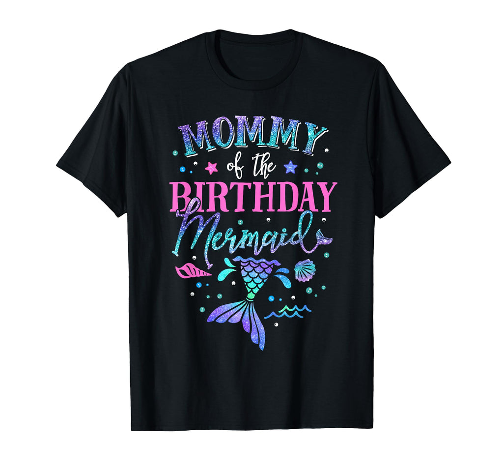 Mommy Birthday Mermaid Party Matching T-Shirt - Minimalist Print Unisex - T-Shirt, Sweatshirt, Hoodie