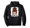 Messy Bun Football Mom Life Leopard Hoodie - Trendy Graphic Unisex - T-Shirt, Sweatshirt, Hoodie