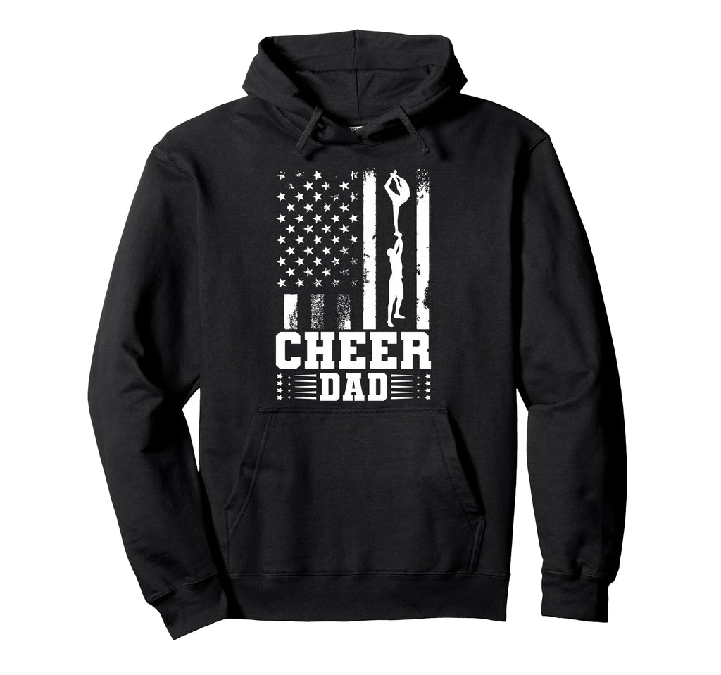 Cheer Dad Cheerleading American Flag Hoodie - Streetwear Style for Adults - T-Shirt, Sweatshirt, Hoodie