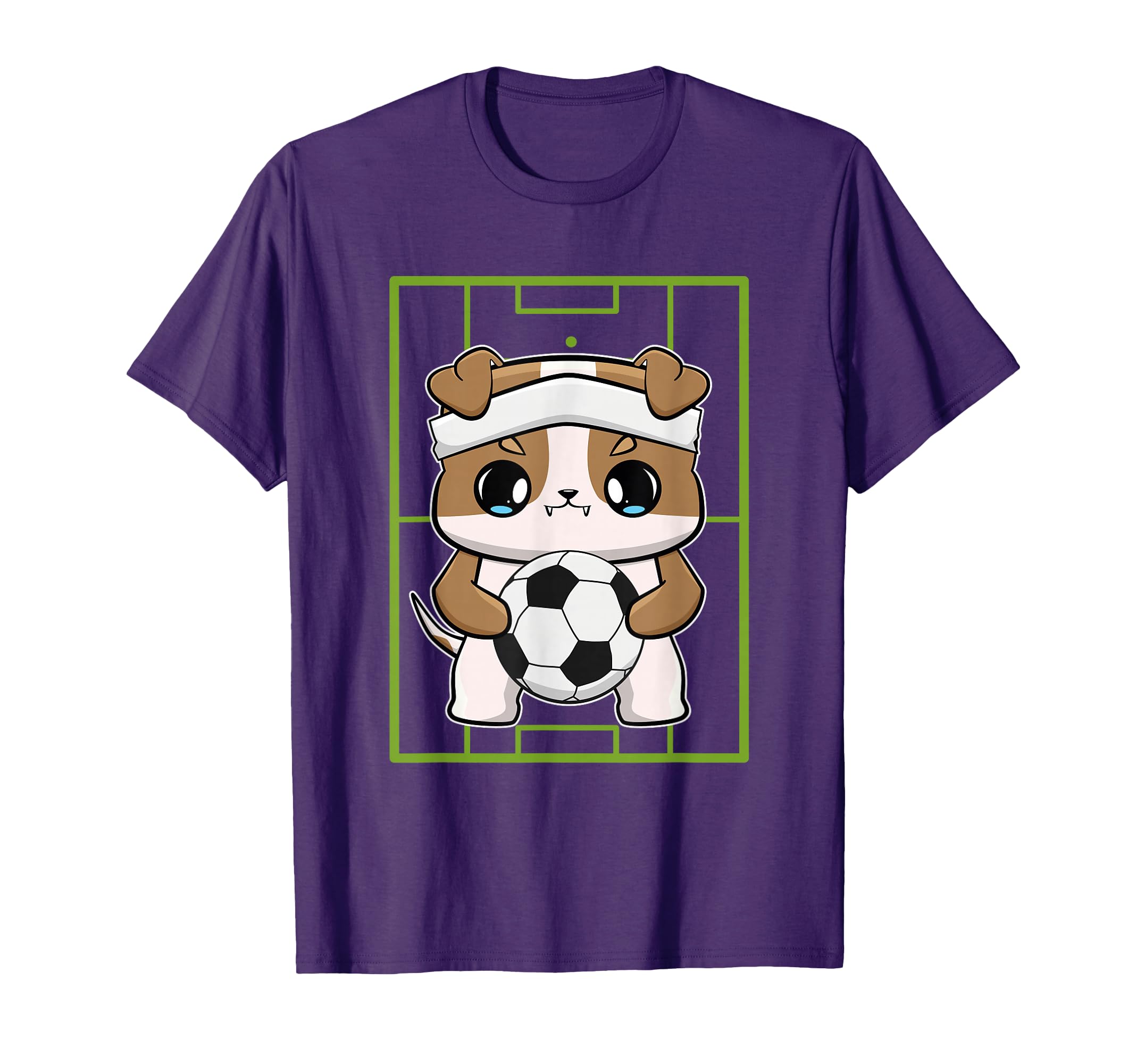 Bulldog Kawaii Soccer Football Player T-Shirt - Unique Graphic for Adults - T-Shirt, Sweatshirt, Hoodie