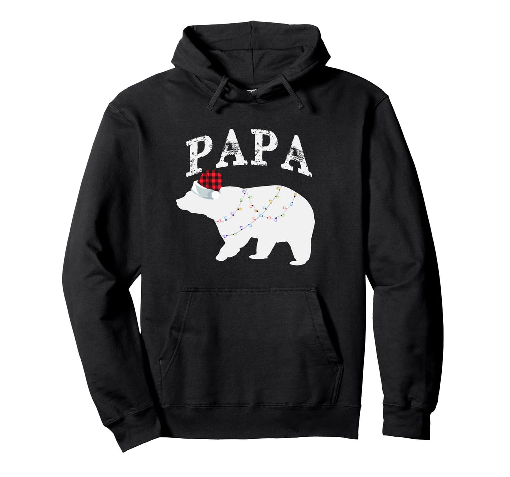 Papa Bear Buffalo Plaid Lights Matching Hoodie - Novelty Apparel Men Women - T-Shirt, Sweatshirt, Hoodie