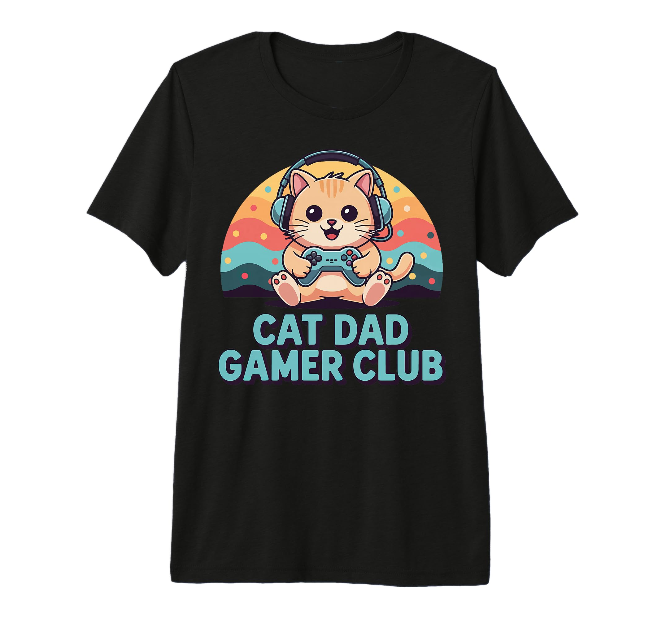 Mens Cat Dad Gamer Club Tri Blend T-Shirt - Graphic Print Men Women - T-Shirt, Sweatshirt, Hoodie
