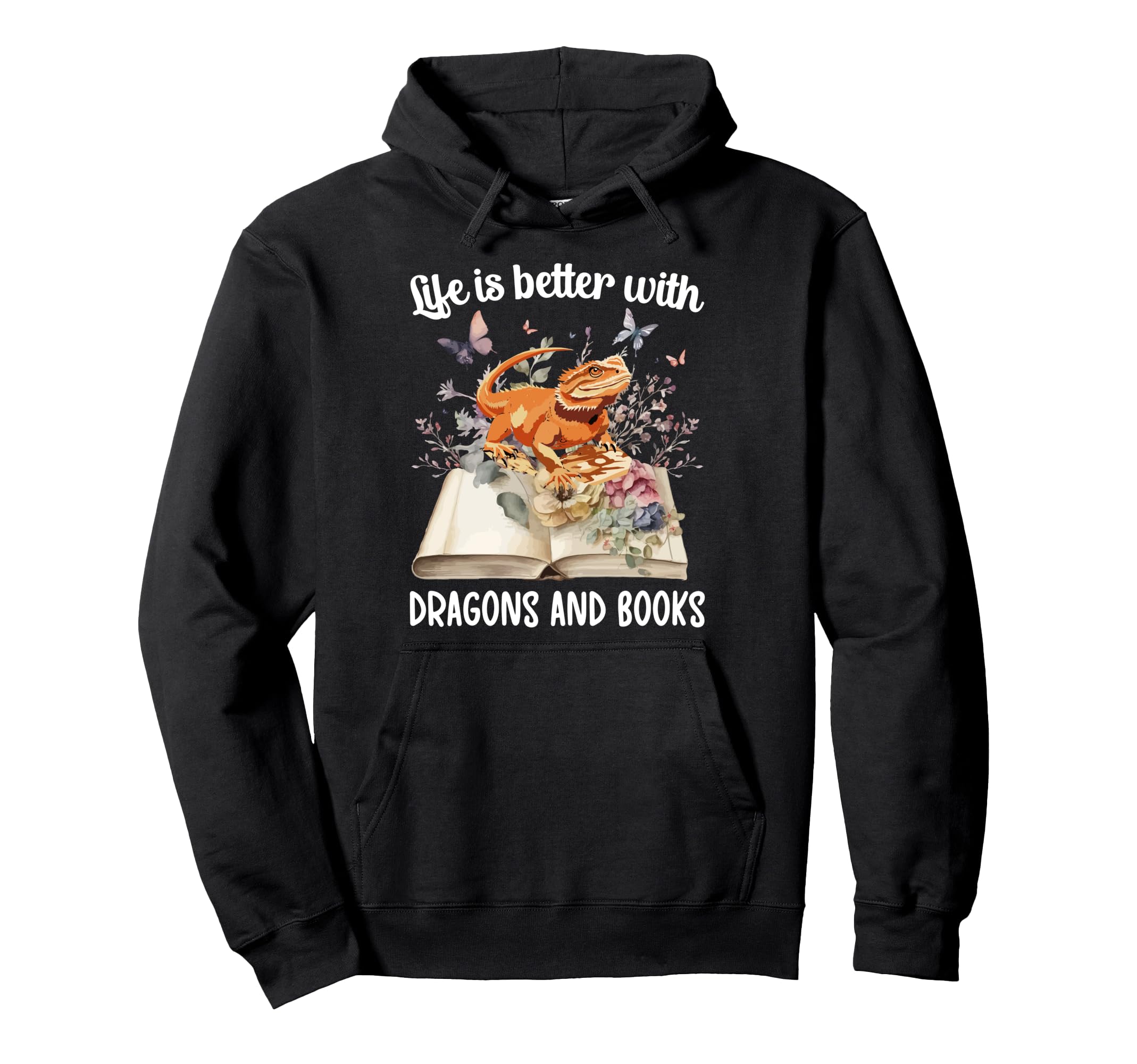 Dragons And Books Bearded Dragon Owner Hoodie - Novelty Apparel Unisex - T-Shirt, Sweatshirt, Hoodie