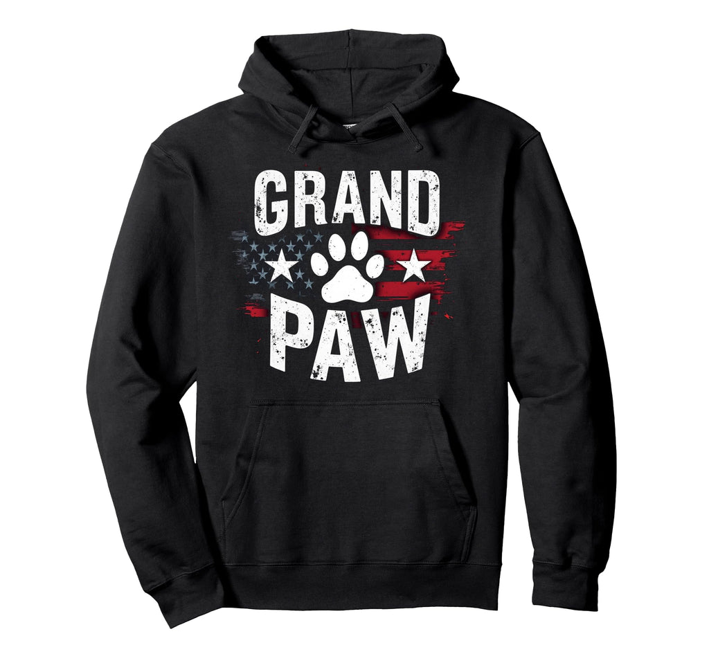 Grand Paw American Flag Dog Grandpa Pet Hoodie - Streetwear Style Unisex - T-Shirt, Sweatshirt, Hoodie