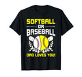 Softball Or Baseball Dad Loves You T-Shirt - Minimalist Print Unisex - T-Shirt, Sweatshirt, Hoodie