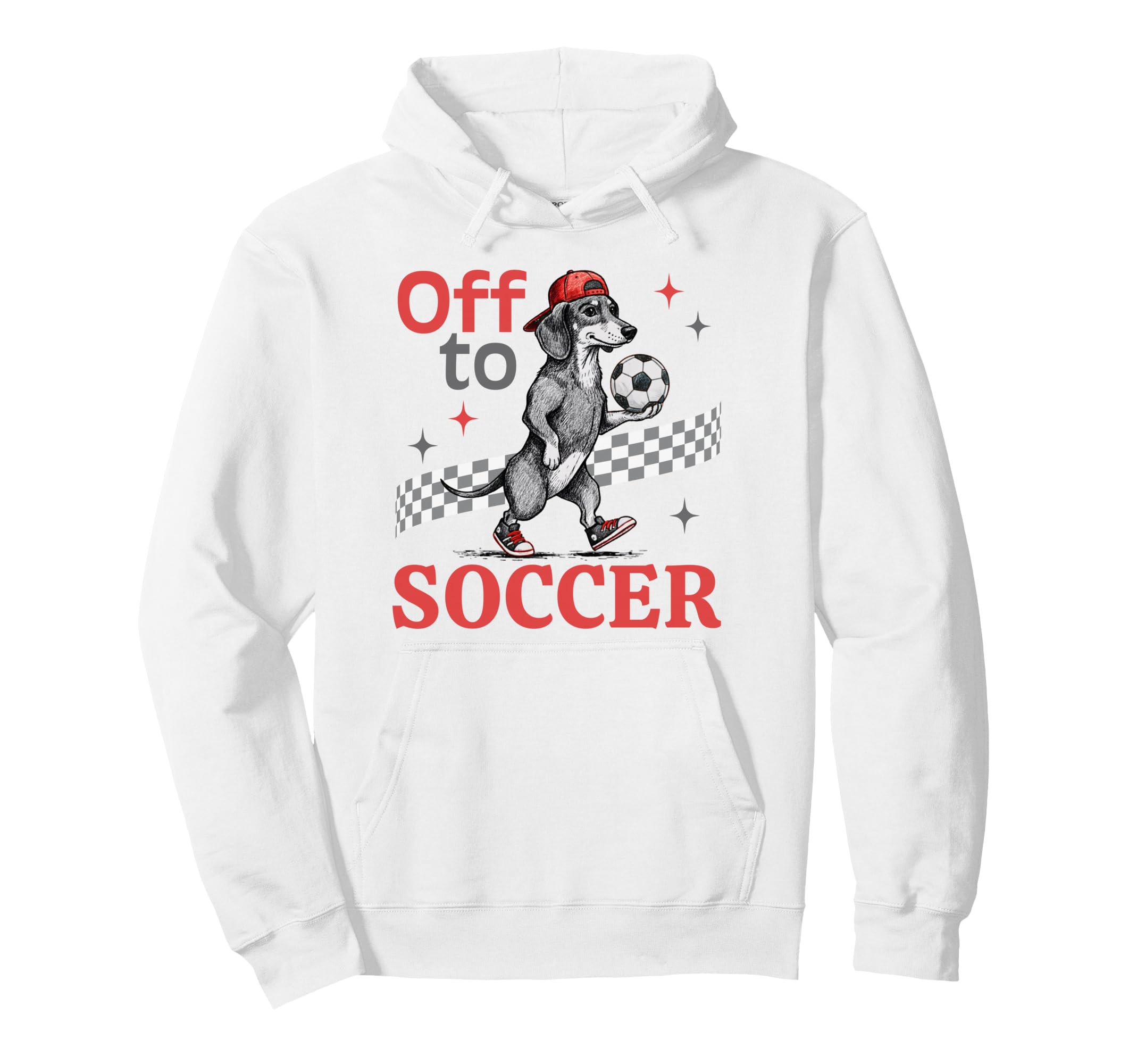 Dachshund Soccer Fan Funny Wiener Dog Hoodie - Fun Novelty Design Unisex - T-Shirt, Sweatshirt, Hoodie
