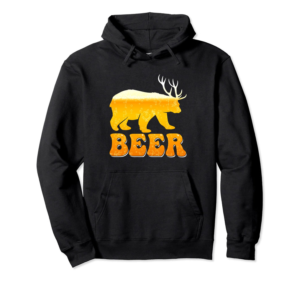 Bear Deer Hunting Funny Beer Dad Papa Hoodie - Unique Graphic Men Women - T-Shirt, Sweatshirt, Hoodie