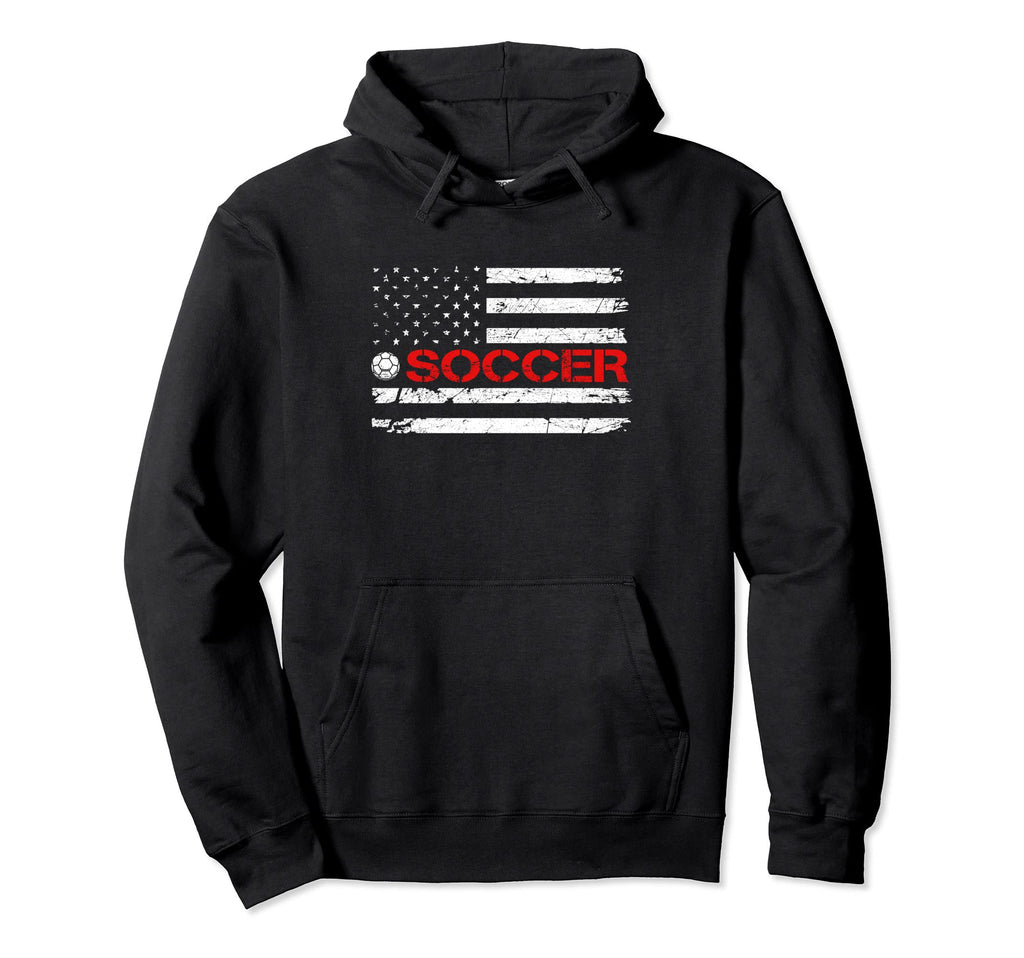 American Flag Soccer Mom Dad Brother Hoodie - Novelty Apparel for Adults - T-Shirt, Sweatshirt, Hoodie