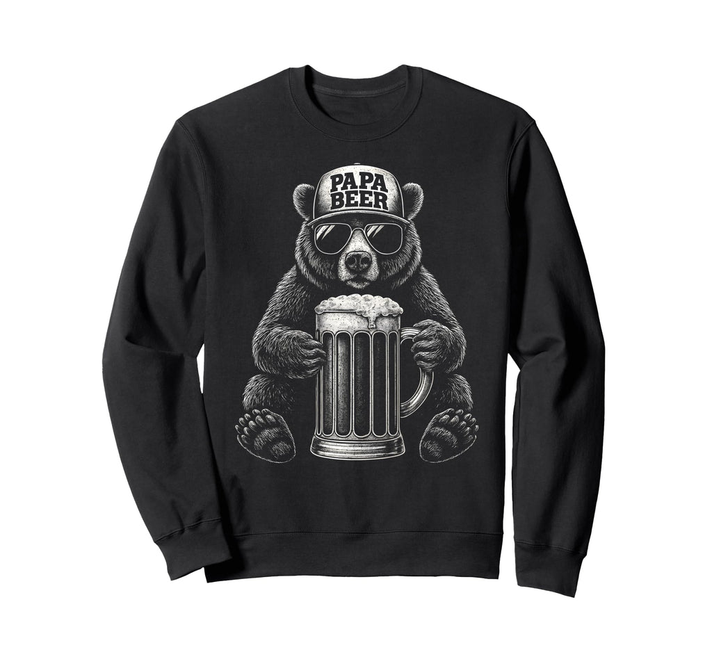 Papa Beer Funny Dad Bear Drinking Sweatshirt - Unique Graphic for Adults - T-Shirt, Sweatshirt, Hoodie