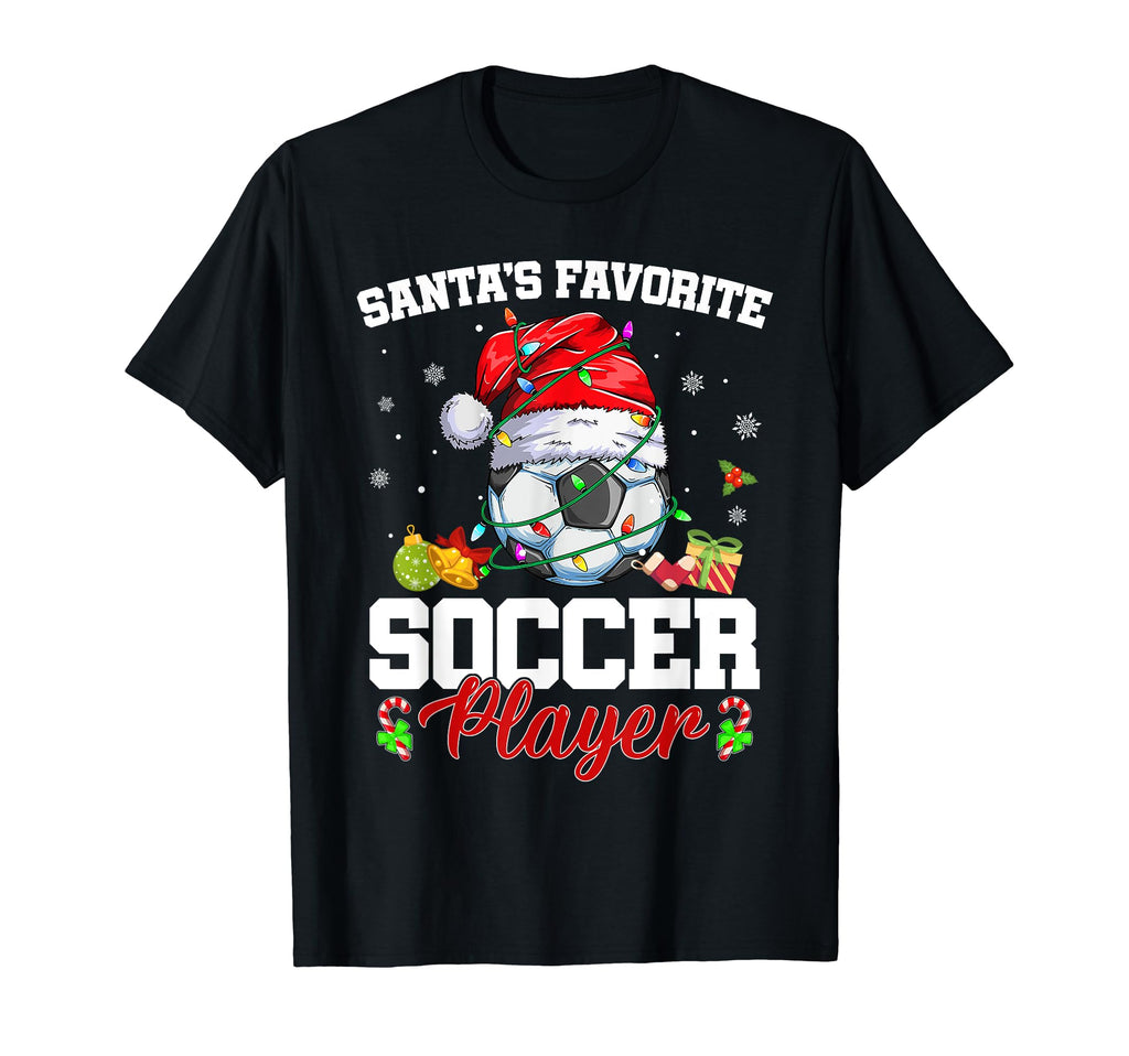 Funny Santas Favorite Soccer Player T-Shirt - Graphic Print for Adults - T-Shirt, Sweatshirt, Hoodie