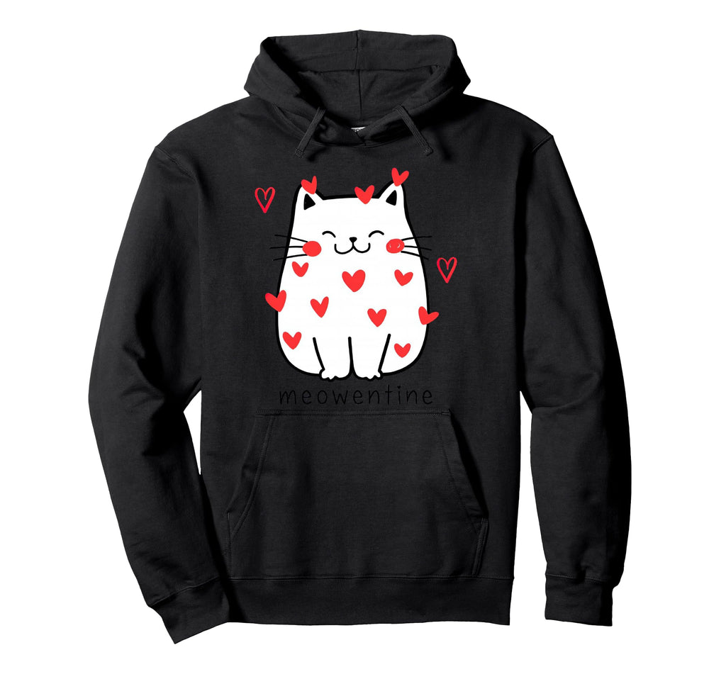 Meowentine Cat Valentines Day Cat Dad Cat Hoodie - Minimalist Print Unisex - T-Shirt, Sweatshirt, Hoodie