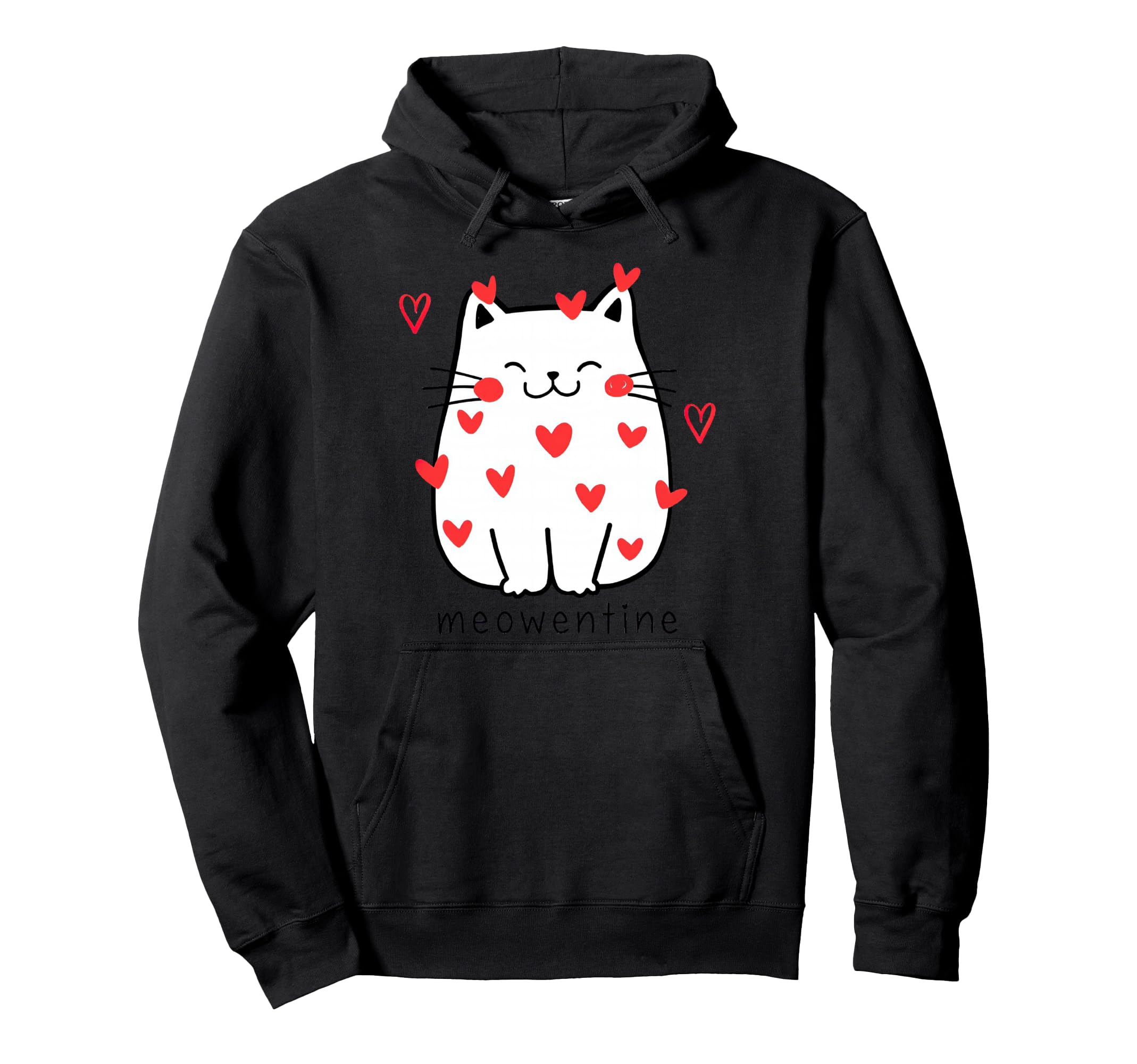 Meowentine Cat Valentines Day Cat Dad Cat Hoodie - Minimalist Print Unisex - T-Shirt, Sweatshirt, Hoodie
