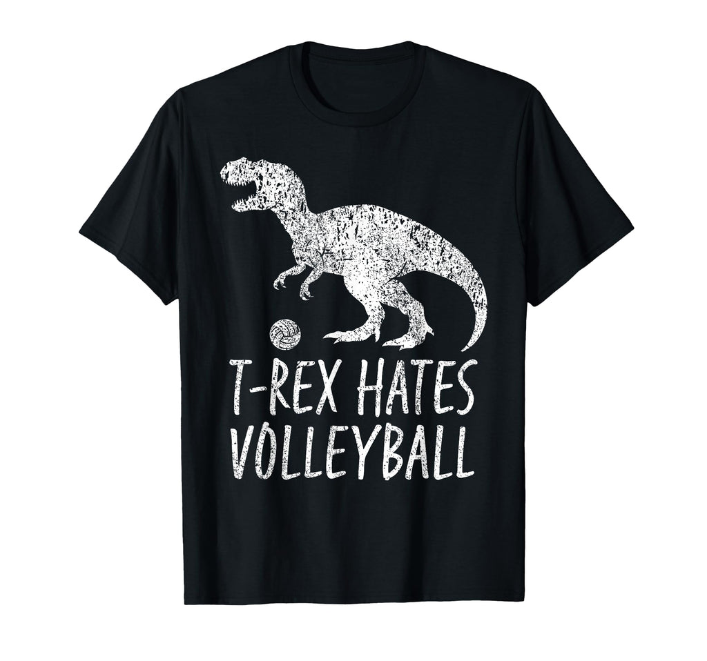 Funny Volleyball Player T Rex Hates T-Shirt - Minimalist Print Unisex - T-Shirt, Sweatshirt, Hoodie