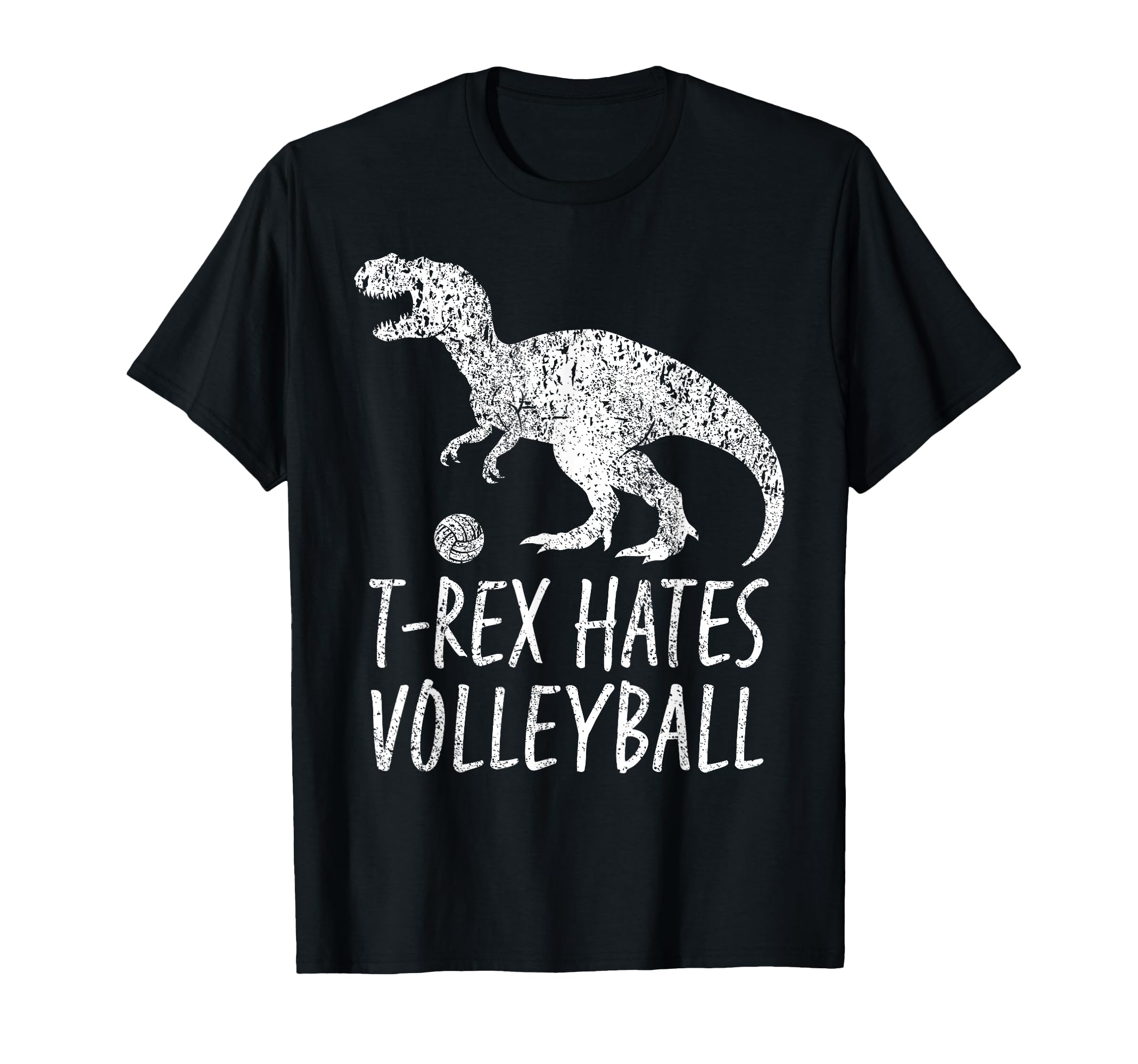 Funny Volleyball Player T Rex Hates T-Shirt - Minimalist Print Unisex - T-Shirt, Sweatshirt, Hoodie