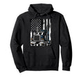 Usa Flag Trucker Dad Truck Driver Art Hoodie - Casual Everyday Wear Unisex - T-Shirt, Sweatshirt, Hoodie
