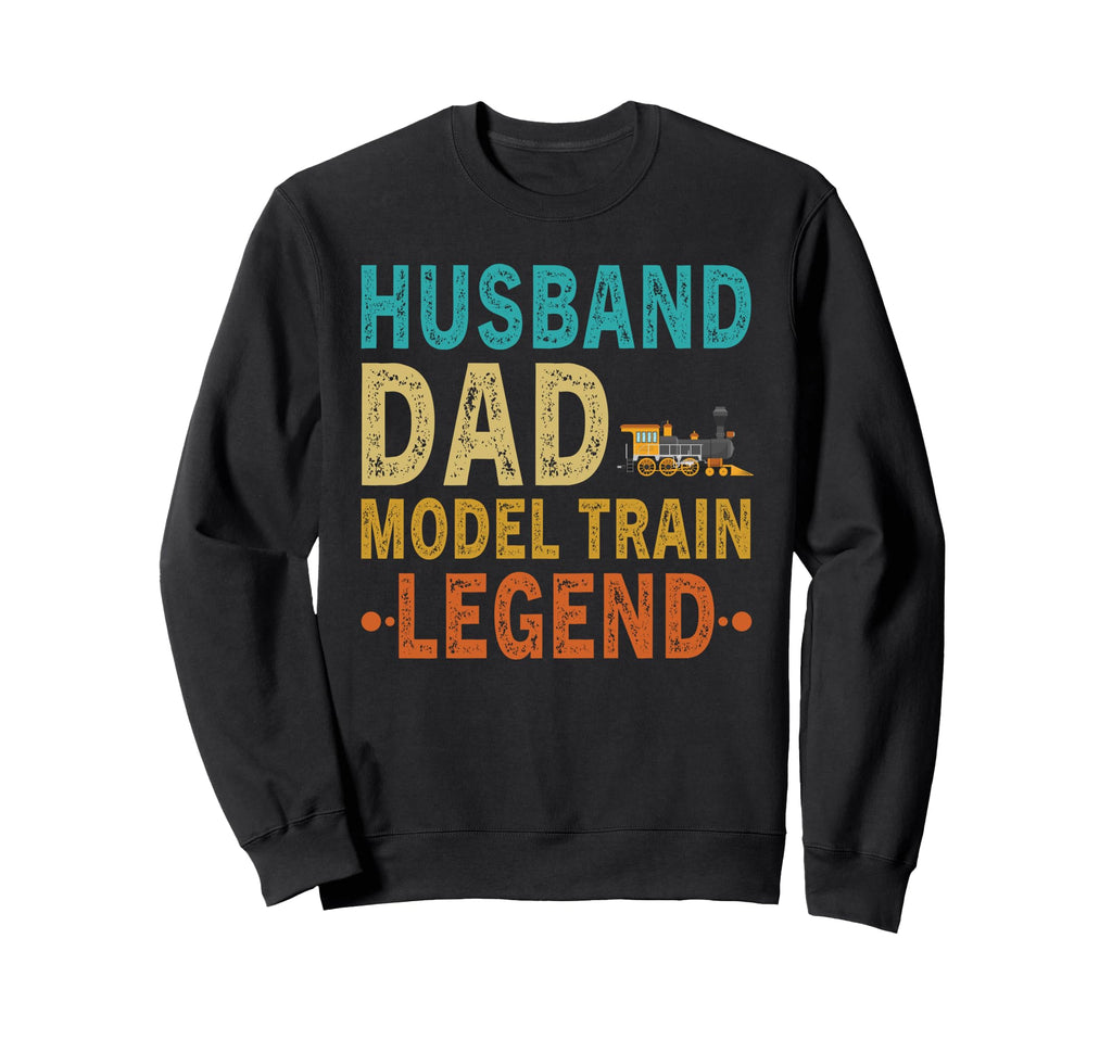 Funny Model Railroad Husband Dad Sweatshirt - Minimalist Print Men Women - T-Shirt, Sweatshirt, Hoodie