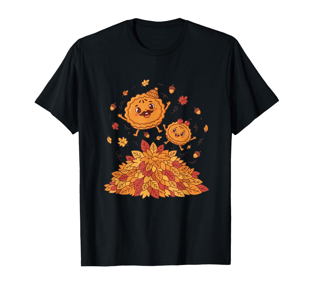 Pie Family Leaf Pile Jumping T-Shirt - Casual Everyday Wear Unisex - T-Shirt, Sweatshirt, Hoodie