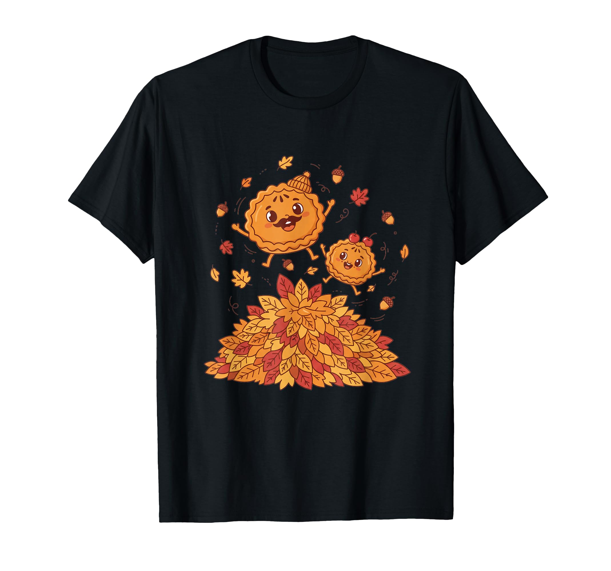 Pie Family Leaf Pile Jumping T-Shirt - Casual Everyday Wear Unisex - T-Shirt, Sweatshirt, Hoodie
