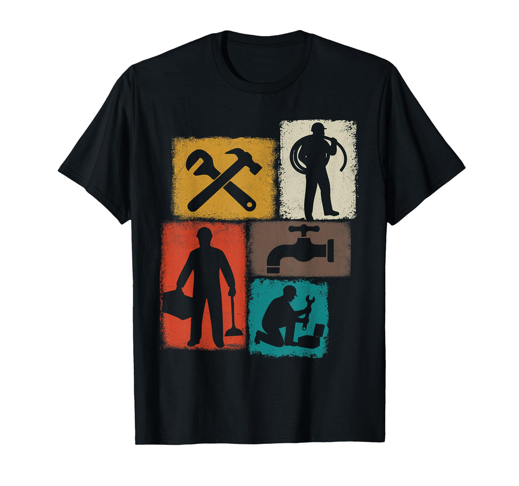 Plumber Collage Plumbing Pipefitter T-Shirt - Custom Art Print Unisex - T-Shirt, Sweatshirt, Hoodie