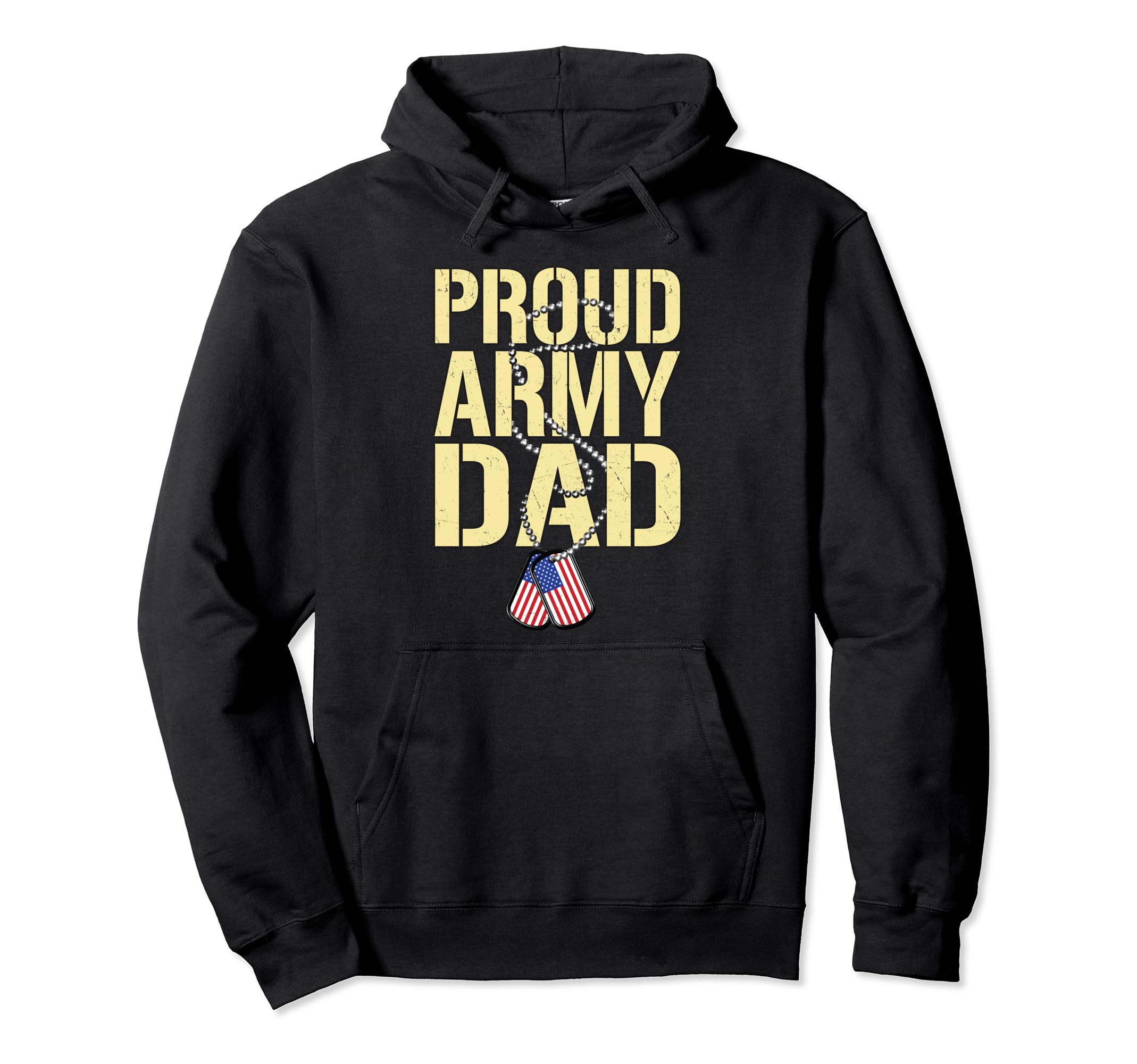 Proud Army Dad Us Flag Camo Dog Tags Pride Hoodie - Graphic Print Unisex - T-Shirt, Sweatshirt, Hoodie