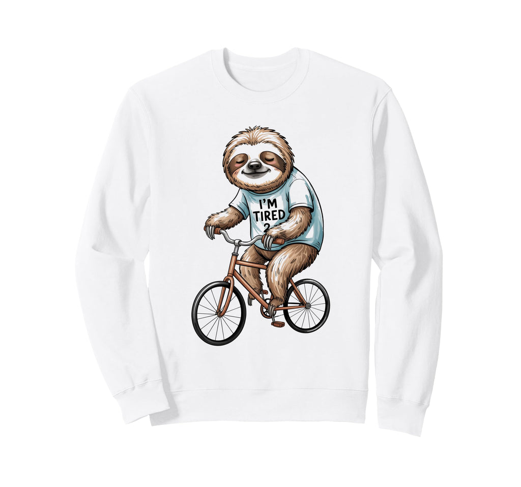 Funny Sloth Cycling Cyclist Sweatshirt - Fun Novelty Design Men Women - T-Shirt, Sweatshirt, Hoodie