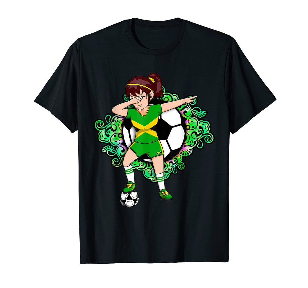 Dabbing Soccer Jamaica Jersey Floral T-Shirt - Unique Graphic for Adults - T-Shirt, Sweatshirt, Hoodie