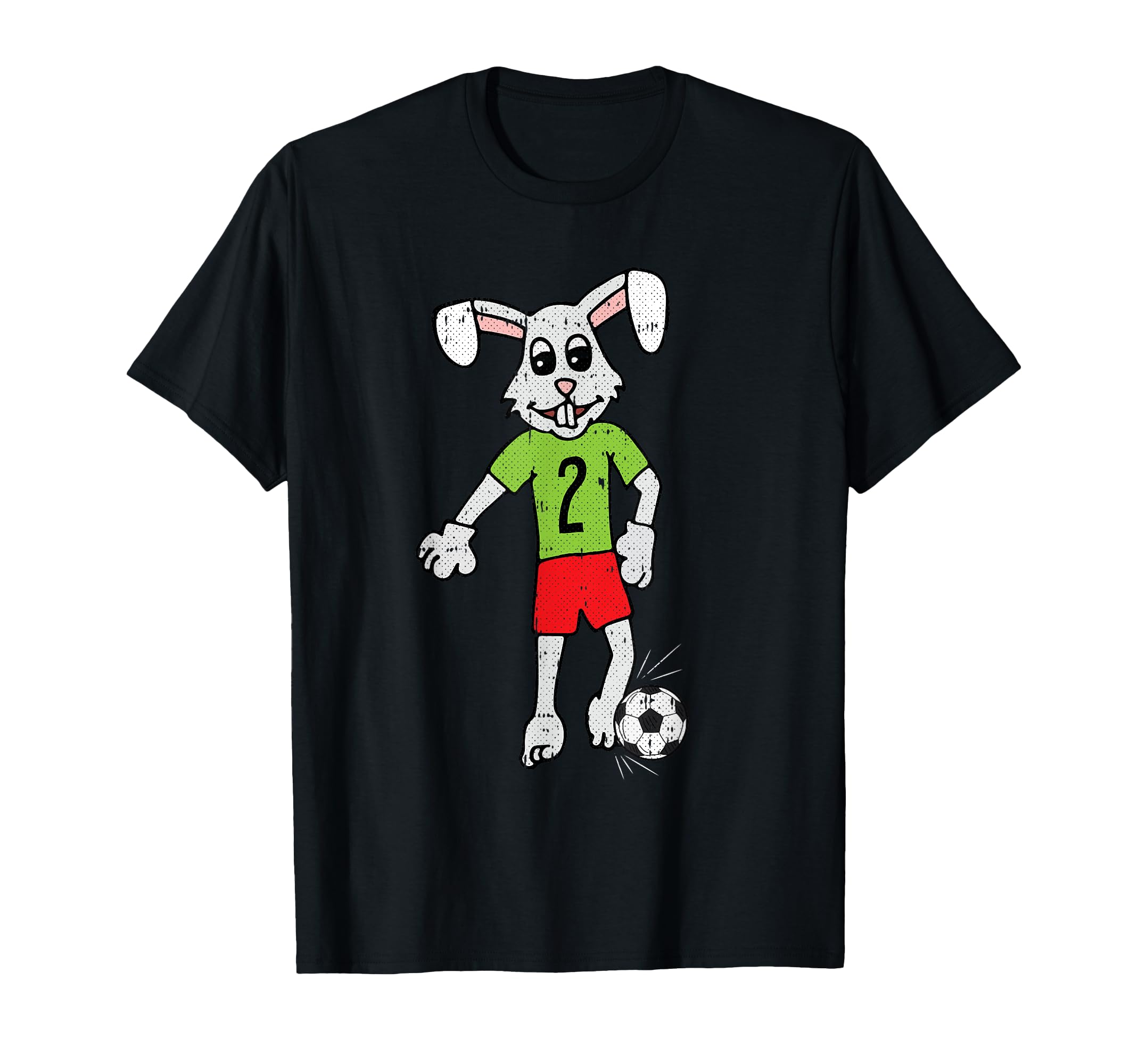 Bunny Playing Soccer Happy Easter T-Shirt - Minimalist Print for Adults - T-Shirt, Sweatshirt, Hoodie