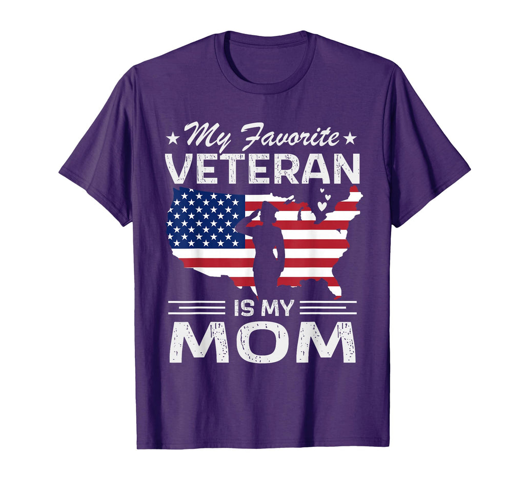My Favorite Veteran Is My Mom Veterans T-Shirt - Trendy Graphic for Adults - T-Shirt, Sweatshirt, Hoodie
