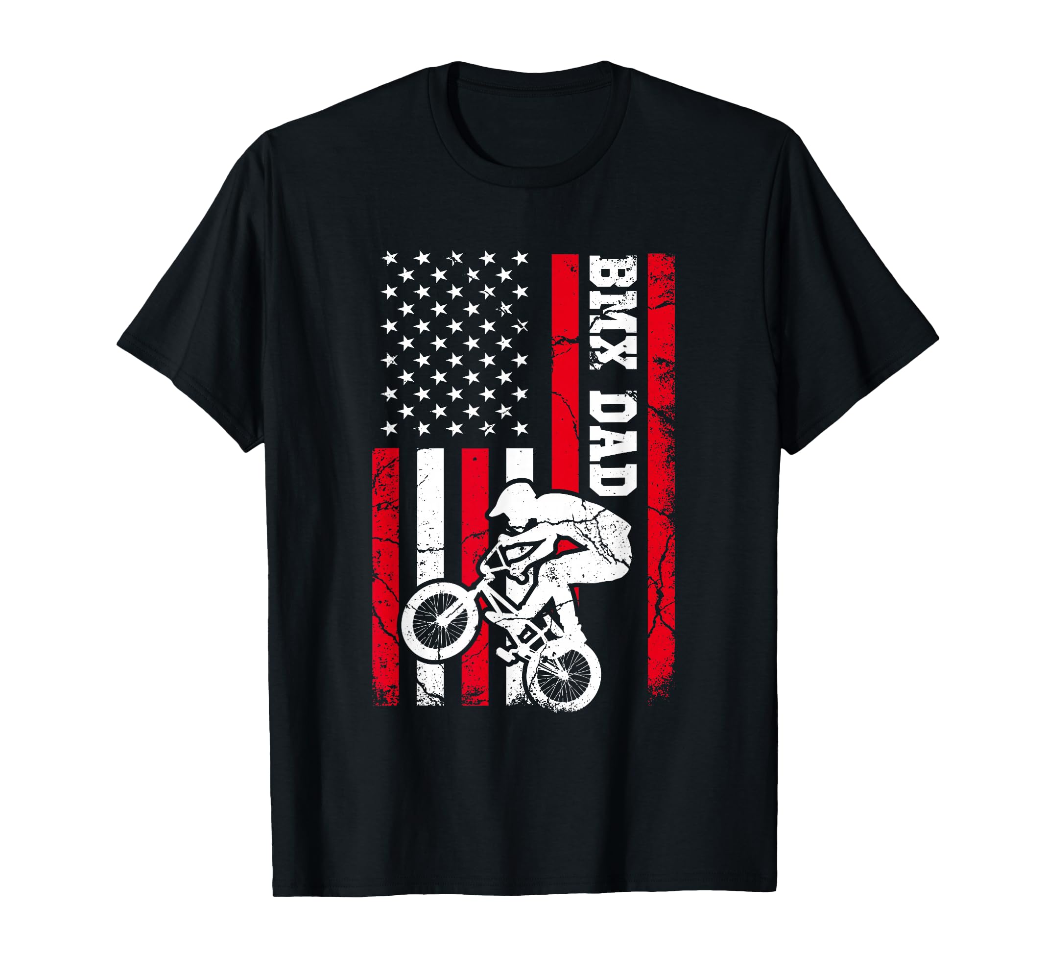 Fathers Day Bmx Dad American Flag Bike T-Shirt - Novelty Apparel Men Women - T-Shirt, Sweatshirt, Hoodie