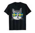 Swedish Sweden Flag Country Roots Cat T-Shirt - Trendy Graphic Unisex - T-Shirt, Sweatshirt, Hoodie