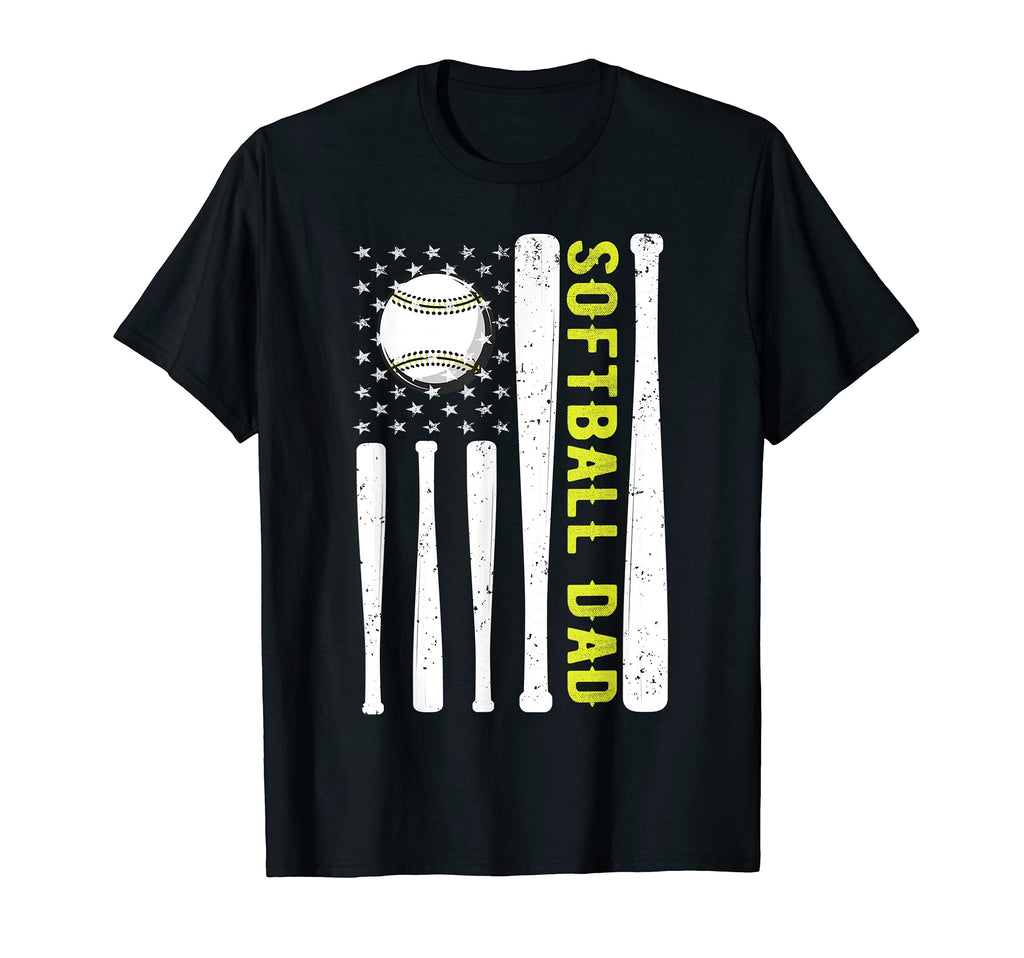 Mens Softball Dad Fathers Day Usa T-Shirt - Minimalist Print Men Women - T-Shirt, Sweatshirt, Hoodie