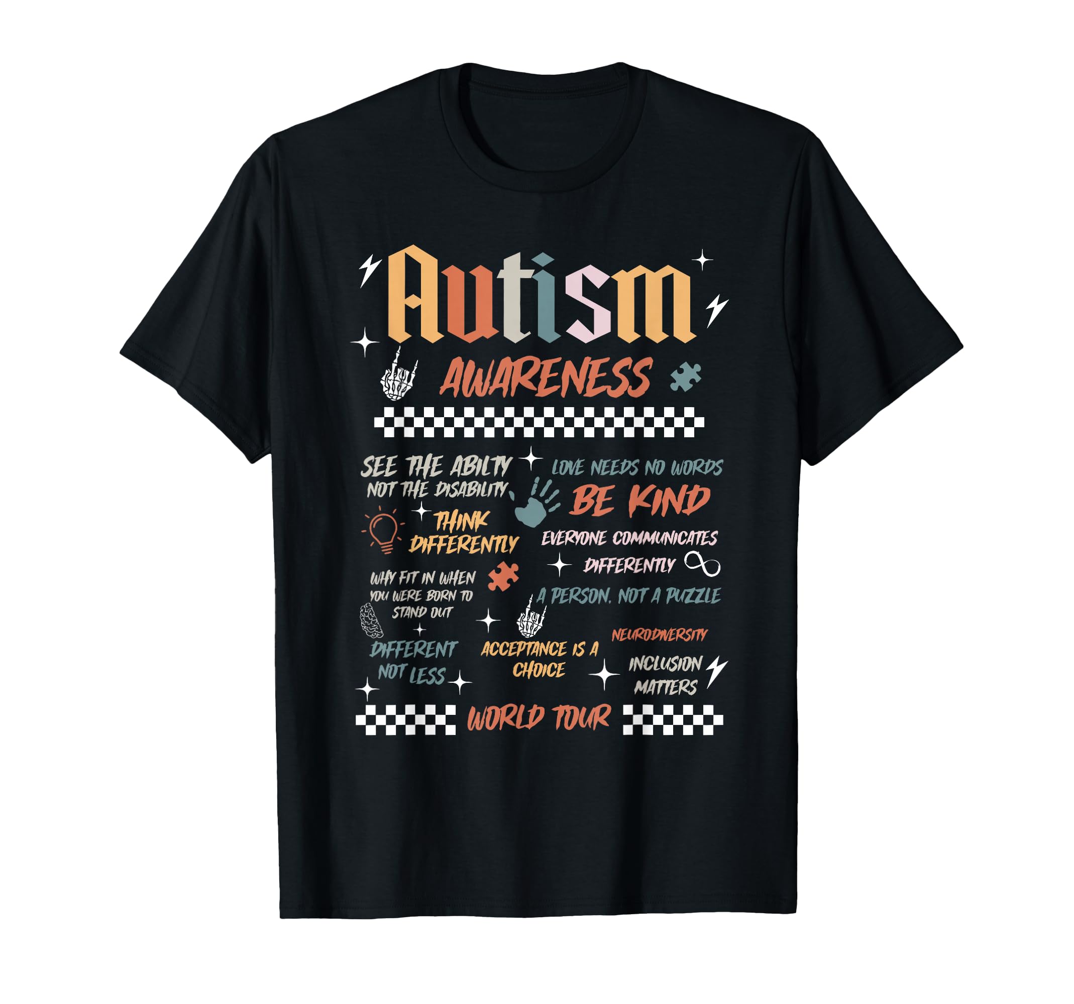 Autism Awareness World Tour Be Kind T-Shirt - Aesthetic Graphic Unisex - T-Shirt, Sweatshirt, Hoodie