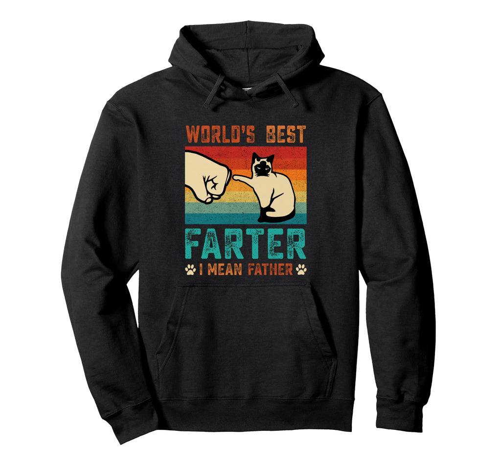 Worlds Best Farter I Mean Father Best Cat Hoodie - Minimalist Print Unisex - T-Shirt, Sweatshirt, Hoodie