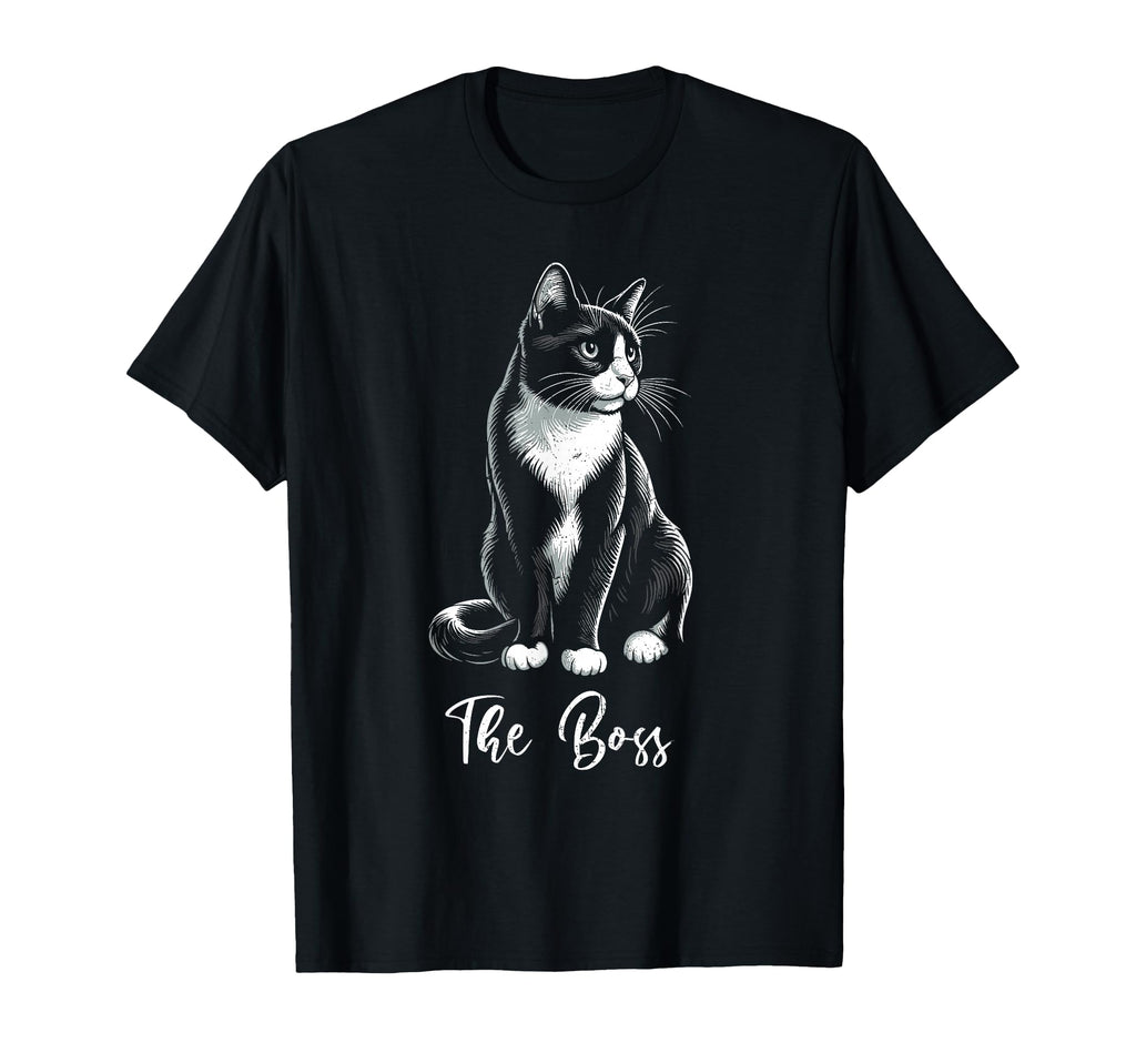 Boss Tuxedo Cat Lover Kitten Tuxedo T-Shirt - Minimalist Print Men Women - T-Shirt, Sweatshirt, Hoodie