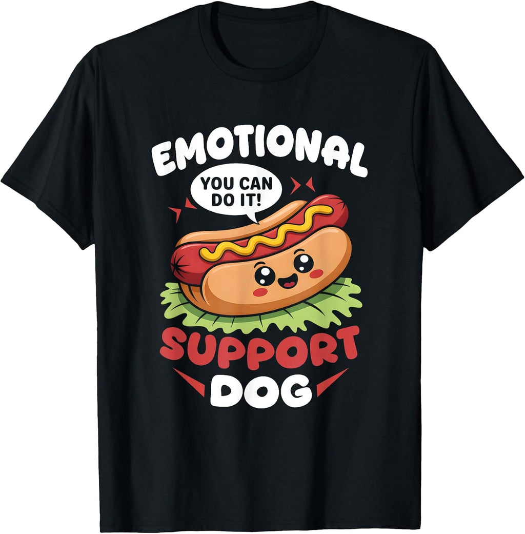 Emotional-Support Dog Hot Kawai Motivational - Adult & Kids T-Shirts, Sweatshirts & Hoodies apparel design preview 1