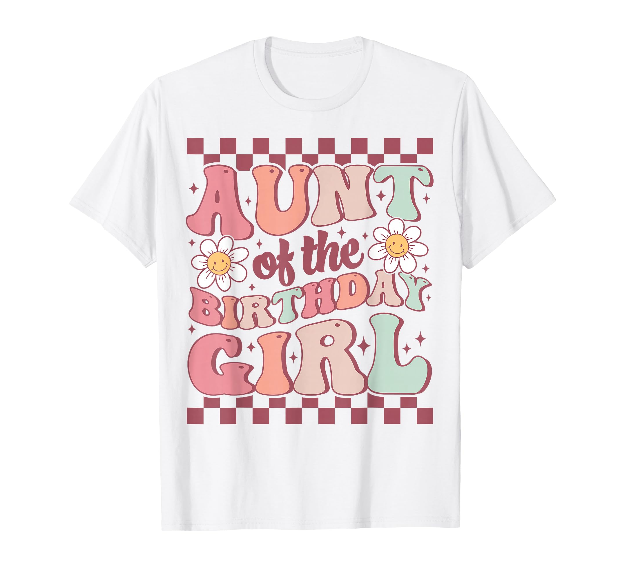 Aunt Birthday Family Groovy Birthday T-Shirt - Minimalist Print for Adults - T-Shirt, Sweatshirt, Hoodie